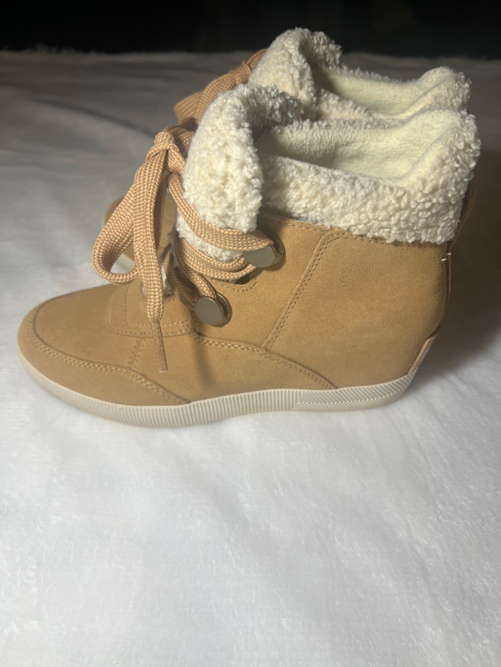 Sorel Tan Lace-Up Shearling Boots - Picture 3 of 6
